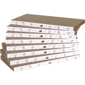 8 Packs in 1 Cat Scratch Pad, Cat Scratcher Cardboard,Reversible,Durable Recyclable Cardboard, Premium Scratch, Suitable for Cats to Rest, Grind Claws and Play