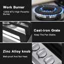 36 inch Gas Cooktop, Bulit-in Gas Stove Top with 5 Burner, NG/LPG Convertible Cooktops, 5 Burner Propane Cooktop with Thermocouple Protection, Stainless Steel