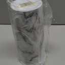 mDesign Stainless Steel Toilet Bowl Brush and Holder Set, Modern Metal Compact Storage Organizer Cleaner Scrubber for Toilet - Heavy Duty Cleaning Plunger for Bathroom, Mirri Collection, White Marble