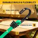 ELEAD 33 Piece Premium Bungee Cords Assortment Jar, Includes 10", 18", 24", 32", 40" Bungee Cord with Hooks, 6" Nylon Cable Ties, 8" Canopy Tarp Ball Ties and Tarp Clips