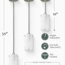 1-Light Mini Pendant Light Fixtures, Modern Chandelier Hanging Ceiling Light with White Frosted Shade, Brushed Nickel Pendant Lighting for Kitchen Bedroom Hallway, Adjustable Height, 2 Pack