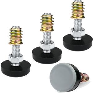 WAFJAMF M8 Thread Leveling Feet PTFE(Teflon) Bottom(28mm Base), Adjustable Furniture Feet Threaded Screw in Furniture Glide Leveler for Carpet and Hardwood Surface (28mm Base M8x1.5-4 Pack)
