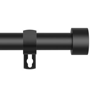 Black Curtain Rods for Windows 28 to 48 Inch,5/8 Inch Diameter Heavy Duty Metal Stainless Steel Drapery Rods with Brackets,Modern Curtain Rod with Simple End Caps