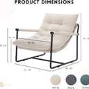 Accent Chair, Comfy Living Room Chair with Soft Cushion, Upholstered Armchair with Metal Frame for Bedroom Balcony Reading Room (Beige,Set of 1)