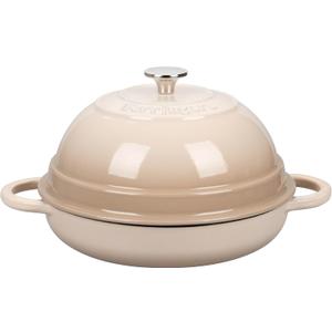 VORRINGARD Cast Iron Enameled Dutch Oven Pot with Lid for Bread Baking, Bread Oven, 6 Quart, Latte