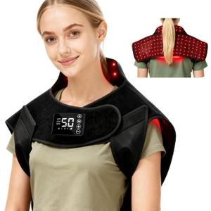 Red Light Therapy for Neck Shoulder,Rechargeable Infrared Light Therapy Device for Body with Massage and Timer,Wearable 660nm&850nm Red Light Therapy Wrap Pads for Body at Home150 Lights