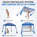 Zeraty Beach Cabana 8'8', Portable Beach Canopy Easy Pop Up, Beach Tent Sun Shelter with Side Wall, Beach Umbrella Tent with SilverCoated Fabric for Family, Wind Resistant