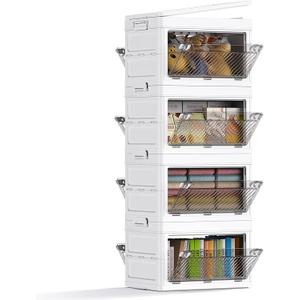 Himix Large Storage Bins with Lids, 66Gal/264QT Stackable Collapsible Plastic Bins with Wheels, Closet Organizers for Bedroom, Kids Room, Living Room, Garage