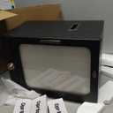 Cigar Humidor, Desktop Cigar Humidor Cabinet Light Control System with Spanish Cedar Wood Shelves, Hygrometer, 3 Humidifiers and Cigar Accessories Drawer, Father's Day Gift for Men (Black)