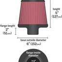 K&N High-Flow Original Lifetime Universal Clamp-On Air Filter: High Performance, Premium, Washable: Flange Diameter: 2.5 In, Filter Height: 5 In, Flange Length: 2 In, Shape: Round Tapered, RU-5174