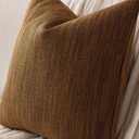 Foindtower Set of 2 Decorative Textured Burlap Linen Throw Pillow Covers Farmhouse Boho Lumbar Cushion Cover Solid Accent Pillowcase for Couch Sofa Bed Living Room Home Decor,1220 Inch,Golden Brown