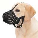 Dog Muzzle for Large Dogs, Silicone Basket Dog Muzzle for Large and Medium Dogs Breed Can Prevent Eating Chewing and Barking for Grooming Trimming Training(Black, XL-7)