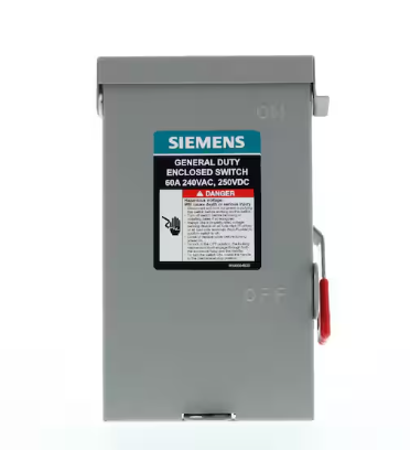 General Duty 60 Amp 2-Pole 2-Wire 240-Volt Non-Fusible Outdoor Safety Switch RBPU