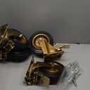 WBD WEIBIDA 6 in Heavy Duty Outdoor Casters Set of 4, 2600 Lbs Industrial Rubber Wheels for Cart Furniture and Workbench, Castors Dual Locking Replacement (4 Brakes, Free Spanner)