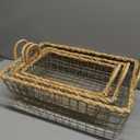Storage Basket Wicker Baskets3 packs Size 6 x 16 , 4 x 12 , 3 x 10