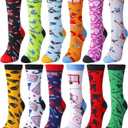 Wesiti 12 Pairs Funny Men's Hockey Socks Gift for Men Women Sports Fans and Players Novelty Cotton Athletic Crew Socks Birthday Winter Gift for Ice Hockey Lovers Valentine's Present