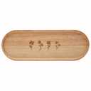 Holiday Home Rubber Wood Footed Charcuterie Board, 
20 inch L x 7.25 inch W x 1.75 inch H