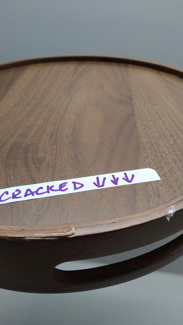 Rustic Wood Serving Tray with Handles  11.8" Round, Decorative Tray for Kitchen Living Room Coffee Table Candle Display Breakfast in Bed, MultiFunctional Food & Beverage Wooden Tray, Farmhouse Style