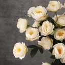 6 Pcs Artificial Peonies Stems Flowers 32", Real Look Large Faux Silk Peony Bouquet 42 Heads Total for Vase Filler, Farmhouse & Rustic Home Decor, Realistic Wedding Centerpieces - Beige