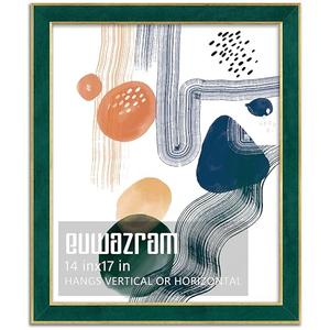 euwazram Suede 14x17 Frame - Single Frame, Christmas Elegant Green 14 x 17 Poster Frame, 14x17 Picture Frame for Artwork Puzzles Photos and Movie Posters