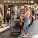3-Sided Gridwall Stand with Wheels 24"x68" Wire Grid for Vendor Events