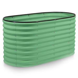 Plant & Plot Galvanized Raised Garden Beds Outdoor // 8×2×2 ft Planter Raised Beds for Gardening, Vegetables, Flowers // Large Metal Garden Box (Light Green) // Patented Tool-Free Design
