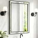 30X22 Inch Black Bathroom Mirror with Double Layer Beveled Edge, Framed Rectangular Vanity Wall Bathroom Mirrors for Over Sink, Bedroom, Living Room, and Hotel, Anti-Corrosion & Easy to Install