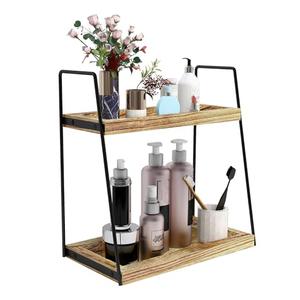 Dorhors 2 Tier Bathroom Counter Organizer Storage,Vanity Organizer for Bathroom Counter,Wood Standing Rack for Kitchen