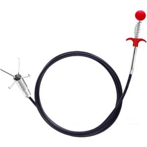 76 inch Drain Snake,Drain Clog Remover - Flexible Grabber Claw Pick Up Reacher Tool for Home Sink, Bathroom Tub,Drain, Toilet, Tight Spaces (Red)