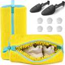 Shoe Washing Machine Bag 2Pcs Shoe Cleaning Laundry Bags for Sneakers | Shoe Trees and 6 Deodorizer Balls Included, Secure Zip Lock Sneaker Washing Machine 360 Deep Shoe Cleaning Bag