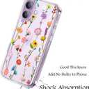 Unov Case for iPhone 17 Case Clear with Design Embossed Floral Pattern Soft TPU Bumper Slim Protective 6.3 Inch (Aesthetic Flower)