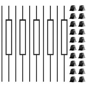 Sidasu 10 Pack Iron Balusters, 44" Hollow Stair Spindles with Swivel Shoes