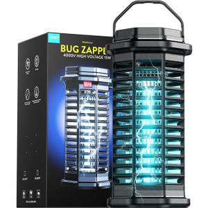 Minimoon Bug Zapper Outdoor, 4200V Electric Mosquito Zapper Indoor, IPX4 Waterproof Insect Zapper Electric Fly Traps, 4Ft Cord, Insect Trap for Yard, Backyard, Patio, Camping