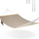 Lazy Daze Hammocks 11 FT Double Outside Hammock Quick Dry Olefin Fabric Hammock with Spreader Bar & Side Pocket for Outdoor Poolside Backyard 450 lbs Capacity, Khaki