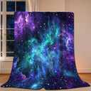 Galaxy Blanket Gifts for Women Men Girls Boys Kids, Super Soft Aurora Purple Galaxy Throw Blanket Gifts, Warm Cozy Fuzzy Plush Fleece Flannel Throw Blankets 50"x40" for Bedding Couch