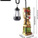 16.7" H Tiki Decor Garden Statue,Large Lantern Tiki Figurine with Solar Lights,Hawaiian Tiki Man Outdoor Patio Yard Lawn Bar Party Beach Pool Pond Halloween Christmas Decoration Ornament Gifts