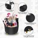 2 x WILL OAK Makeup Brush Organizer - Large Compartment Cosmetic Organizer -Eyeliner, Nail Polish,Art Supply, Bathroom Vanity Desktop Organizer (Black)