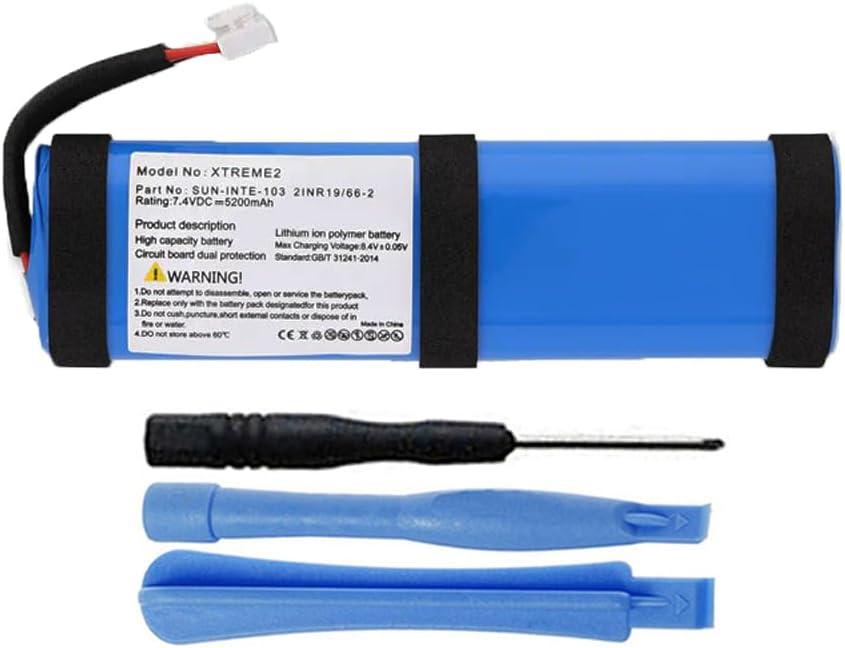 5200mAh SUN-INTE-103, 2INR19/66-2 Battery Replacement Compatible with JBL Xtreme 2 Portable Wireless Bluetooth Speaker