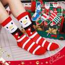 Women Christmas Socks Funny Crew Sock for Female Colorful Novelty Patterned Xmas Socks 6 Pack US 6-11
