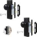 2 Pack Mortise Keyed Lock Set with Classic Bronze Knob Perfect for Replacing Broken Antique Lock Sets and More, Fits 1-3/8 in.-1-3/4 in. Interior Doors Replacement Hardware (Matte Black)