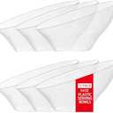 bUCLA 54 OZ Clear Plastic Serving Bowls (12 Pack) - Angled Serving Bowls Disposable for Chip&Candy - Party Table Salad and Fruit