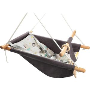 Baby Swing Outdoor Indoor for Infants to Toddlers, Portable Adjustable Baby Porch Swing with 5-Point Safety Belt, Kids Tree Hanging Chair Toys for Door Garden Backyard