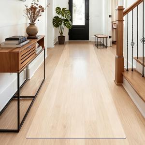 Clear Runner Rug for Hallway, 2'x9' Waterproof Plastic Floor Mat, Non Slip Kitchen Mat for Floor, Indoor Outdoor Entryway Vinyl Rug for Laundry, Bedroom, Living Room, Easy to Clean