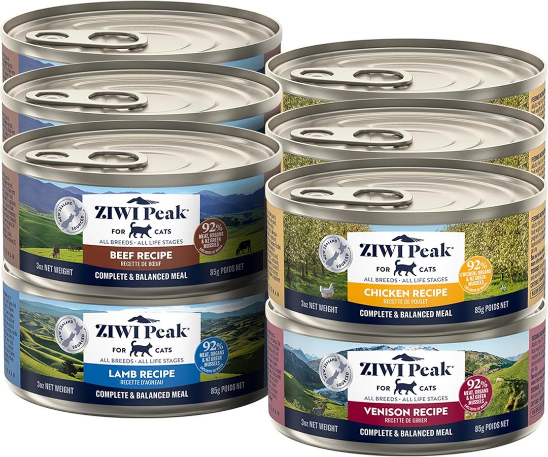 ZIWI Peak Wet Cat Food Variety Pack - Beef, Chicken, Lamb, Venison, (3oz Cans - Pack of 12), Best Before 2028 Jul 16