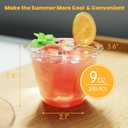 PrettyCare 9 oz Clear Disposable Cups, 200 Pack Clear Plastic Cups, Bulk Heavy-Duty Fruit Punch Cups, Party Supplies for Cold Beverages, Cocktails, Smoothies, Wine, and Desserts