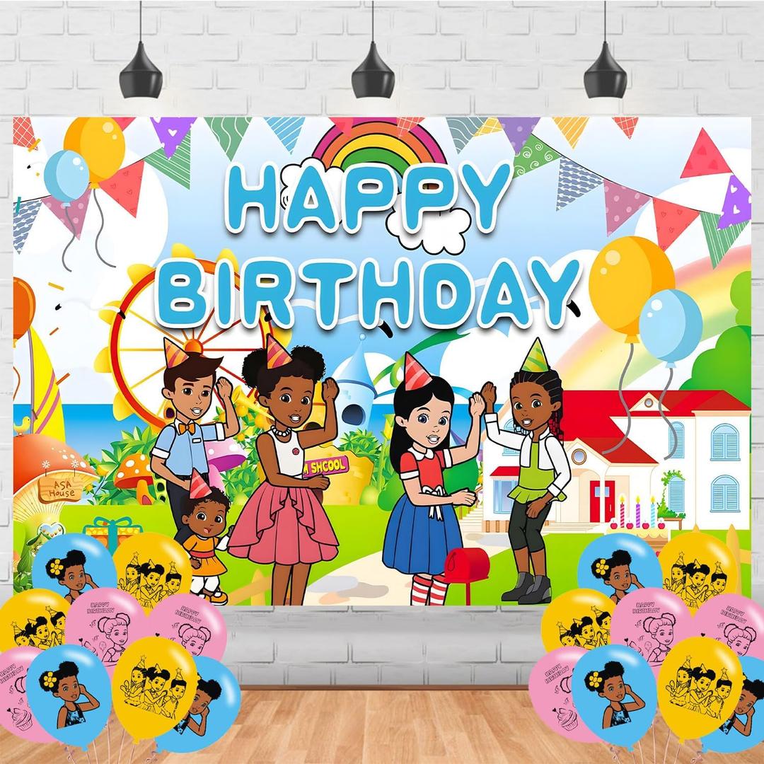 Gracies Cartoon Corner Birthday Party Supplies Backdrop 5x3 Cartoon Gracies Happy Birthday Background Photography Cartoon Party Decorations Banner Photo Booth Props