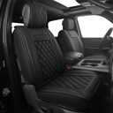 JOJOBAY Car Seat Covers for Dodge Ram,Fit 2009-2025 1500/2500/3500 HD Pick-up Truck,Crew,Regular,Quad,Mega Cab,Waterproof Synthetic Leather Seat Covers(2PCS-Front,Black)