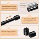 Double Curtain Rod 72 to 144 Inch, HOTOZON 1 Inch Heavy Duty Double Curtain Rods for Windows 60 to 140 Inches(5-11.6 ft), Telescoping Drapery Rod with Simple End Finials, Black