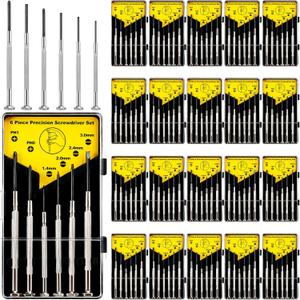 Zonon 20 Sets 6 Pcs Mini Screwdriver Set Bulk, 6 Different Size Portable Small Precision Screwdriver with Case, Flathead and Phillips Mini Repair Tool for Jewelry Watch Eyeglass Phone Computer