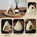 Volcano Palo Santo Holder, Handcrafted Ceramic Mini Chiminea Incense Burner for Sage & Smudge Sticks, Mountain Fireplace Style for Meditation, Yoga, Aromatherapy, Home Decor, Spiritual Gifts